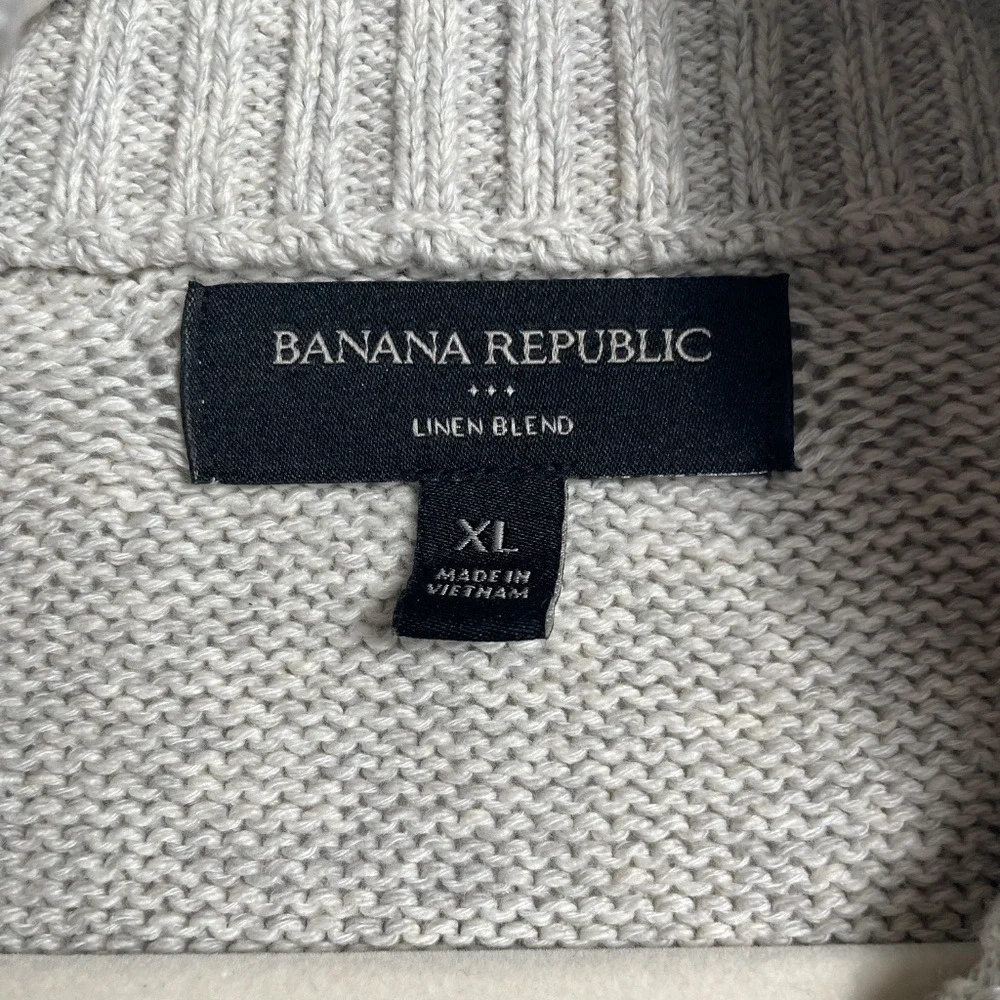 Banana‎ Republic Men's Cardigan Linen Blend Sweater.  Heather, Size XL